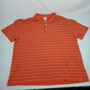 Lacoste Big Mens 9 polo shirt Classic Pin Stripes 100% Cotton 4XLarge 4XL Orange